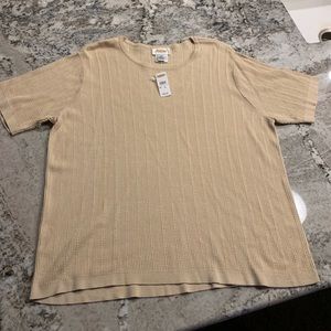Beige ribbed shirt Talbots XL NWT